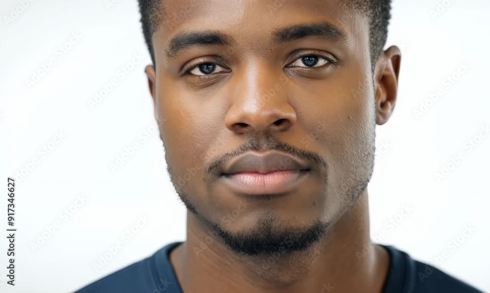 Close-up portrait of a young african american man on white background Close-up portrait of a young african american man on white background