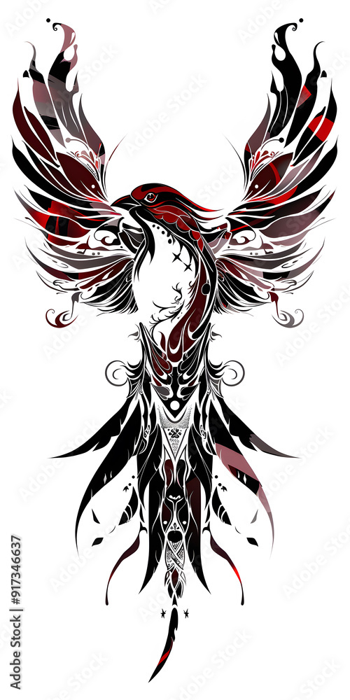 Fototapeta premium Tribal Sparrow Tattoo traditional tattoo illustration