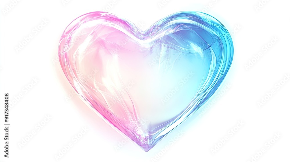 Radiant Aqua and Pink Heart Poster: Perfect for Brightening Sports Interiors with Its Unique Transparent Center Against a Crisp White Background Radiant Aqua and Pink Heart Poster: Perfect for Brightening Sports Interiors with Its Unique Transparent Center Against a Crisp White Background