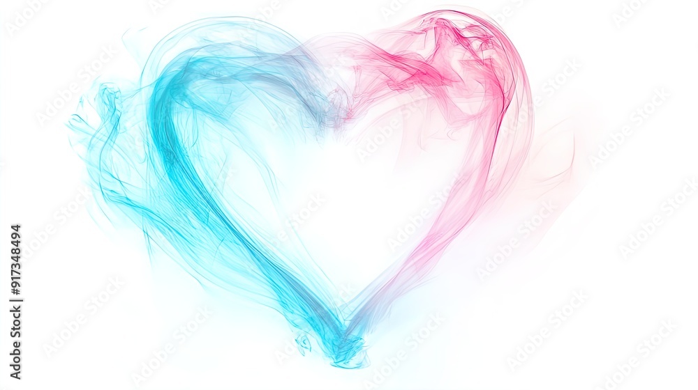 Radiant Aqua and Pink Heart Poster: Perfect for Brightening Sports Interiors with Its Unique Transparent Center Against a Crisp White Background Radiant Aqua and Pink Heart Poster: Perfect for Brightening Sports Interiors with Its Unique Transparent Center Against a Crisp White Background