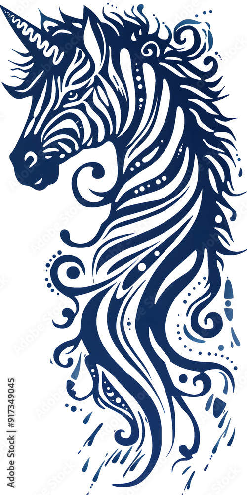 Fototapeta premium Tribal Zebra Tattoo traditional tattoo illustration