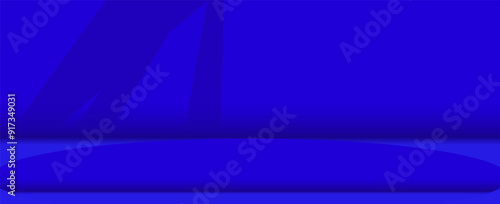 blue gradient studio room background for art work of product display. vector