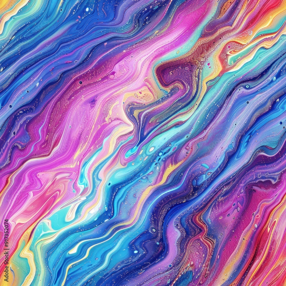 Obraz premium Abstract Swirling Colorful Liquid Marble.