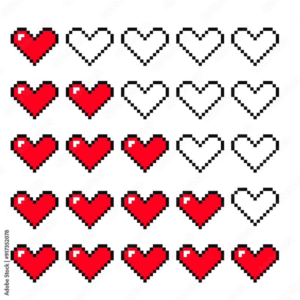 Pixel heart 8 bit y2k retro game illustration. Heart gamer health sign. Pixel graphic. Mood of 90 s aesthetics. Pixel heart 8 bit y2k retro game illustration. Heart gamer health sign. Pixel graphic. Mood of 90 s aesthetics.