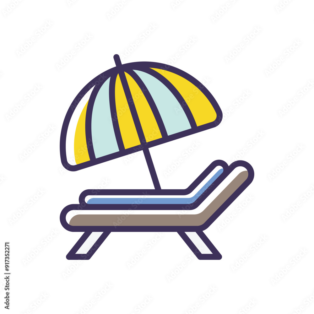 Beach Chair vector icon Beach Chair vector icon