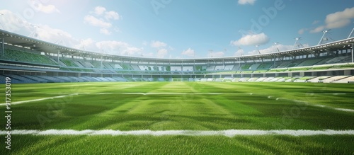 empty soccer stadium 3D.