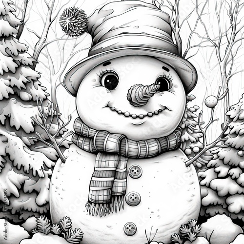 Coloring a snowman that looks like Olaf is fun