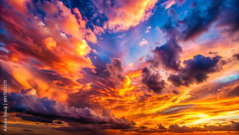 Fototapeta premium A Vivid Tapestry of Clouds Across the Sky generative AI