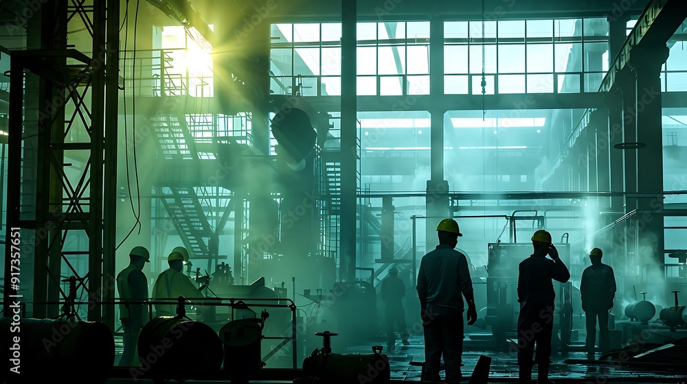 a group of factory workers are completing their work in factory a group of factory workers are completing their work in factory