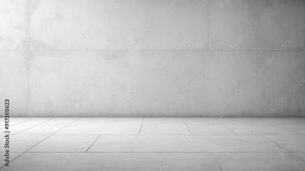 Empty White Concrete Wall with Seamless Floor Empty White Concrete Wall with Seamless Floor