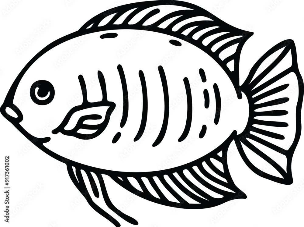 Fototapeta premium fish outline design