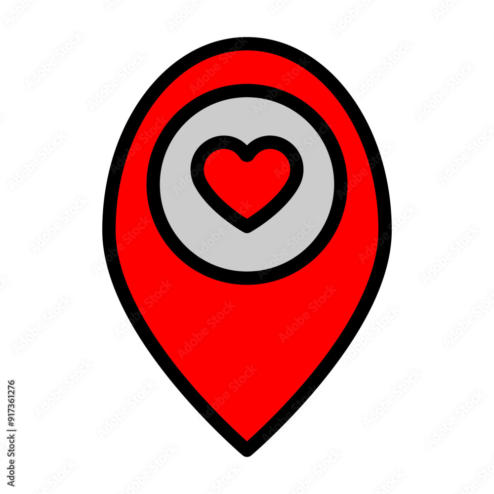 Fototapeta premium Location Vector Filled Icon Design