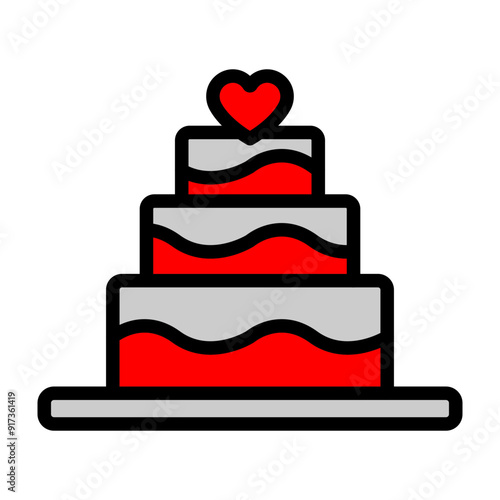 Wedding Cake Vector Filled Icon Design