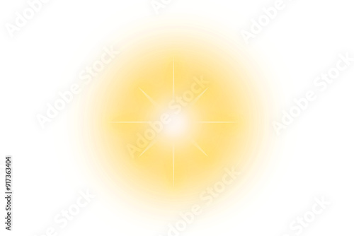 vector sun flare light on transparent background. digital flare, iridescent glare on PNG. glowing star. Sparks and bright sparkles effect on transparent background. abstract sun vector illustration photo