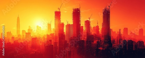 Conceptual illustration of workers  tools morphing into a cityscape  symbolizing the impact of labor on urban development   Labor Day workers    building the future .