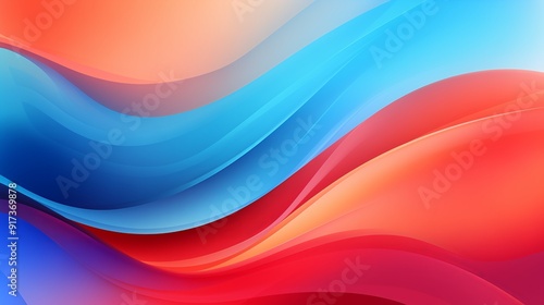 Bright Blue and Red Gradient Background with Smooth Wavy Lines and Energetic Color Transitions for Digital Art, Web Design, and Dynamic Visual Projects