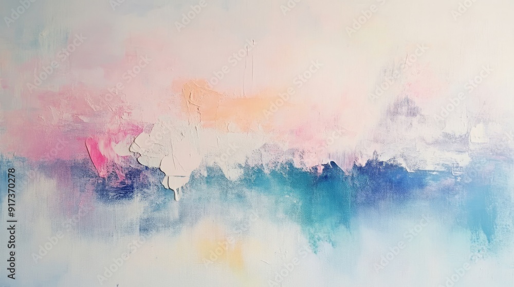 Fototapeta premium Abstract pastel painting with textured brush