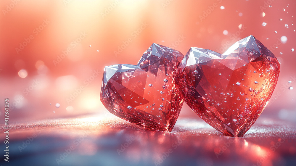 Valentine's day. Two hearts. Jewelry in the shape of a heart. Ruby hearts. Valentine's day. Two hearts. Jewelry in the shape of a heart. Ruby hearts.