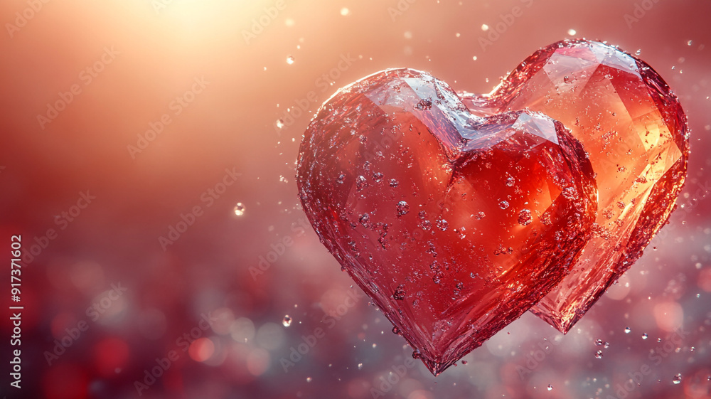 Valentine's day. Two hearts. Jewelry in the shape of a heart. Ruby hearts. Valentine's day. Two hearts. Jewelry in the shape of a heart. Ruby hearts.