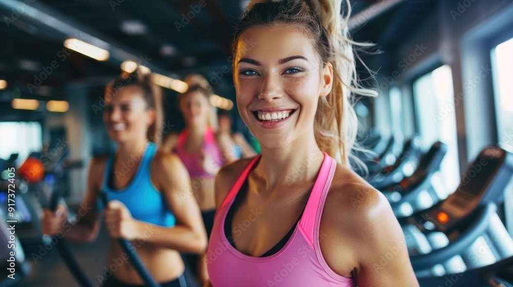 Smiling Woman in a Gym Smiling Woman in a Gym