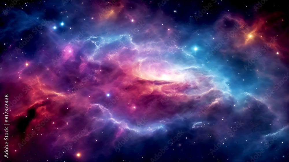 Fototapeta premium Colourful space galaxy, Starry night cosmos. Beautiful background wallpaper