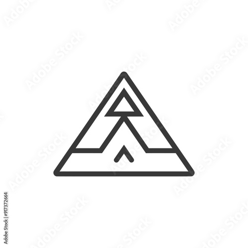 Geometric Triangle with Internal Shapes and Lines