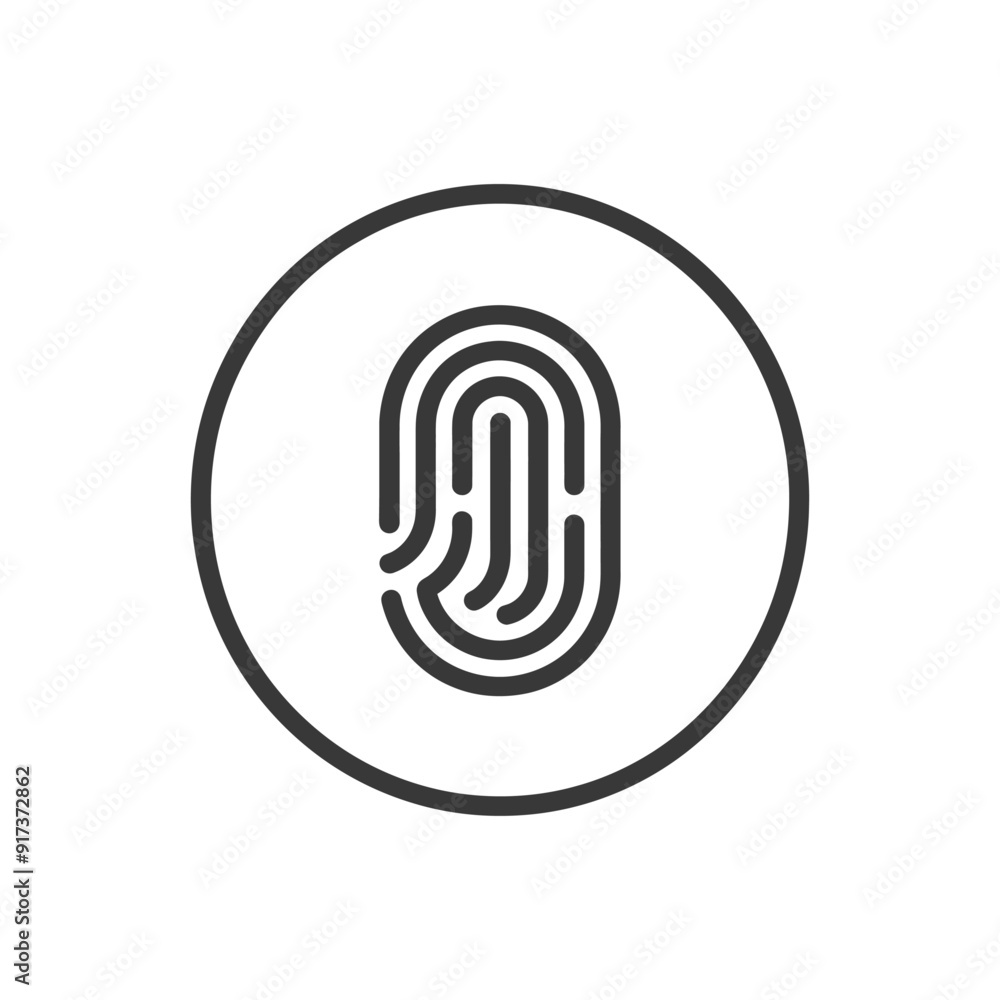 Fingerprint Icon in a Circle Outline Fingerprint Icon in a Circle Outline