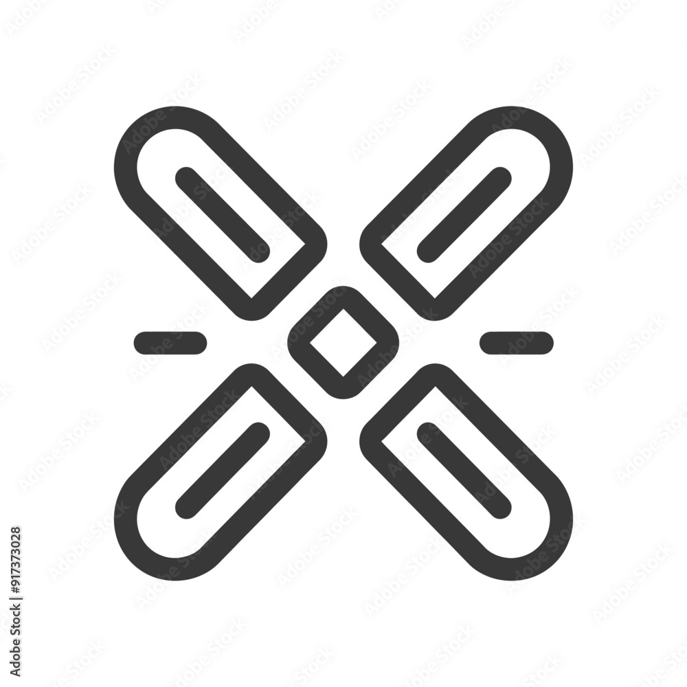 Four Black Lines Intersecting in the Center of a White Square Four Black Lines Intersecting in the Center of a White Square