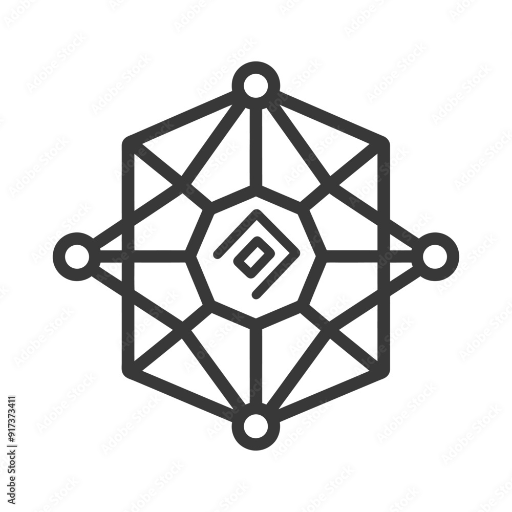 Geometric Hexagon with Central Circle and Points Geometric Hexagon with Central Circle and Points