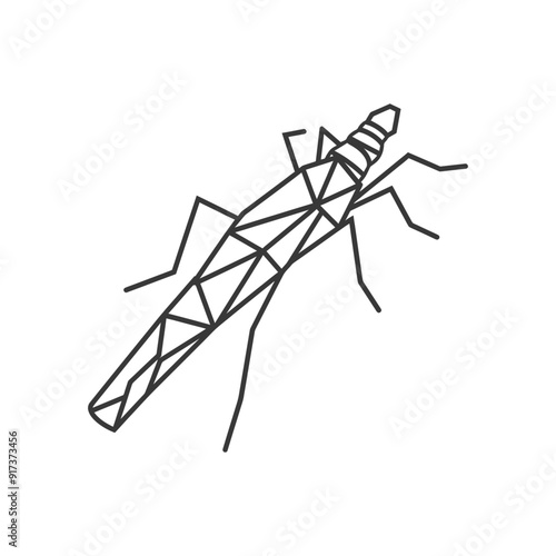 Wallpaper Mural Geometric Line Art Drawing of a Dragonfly Torontodigital.ca