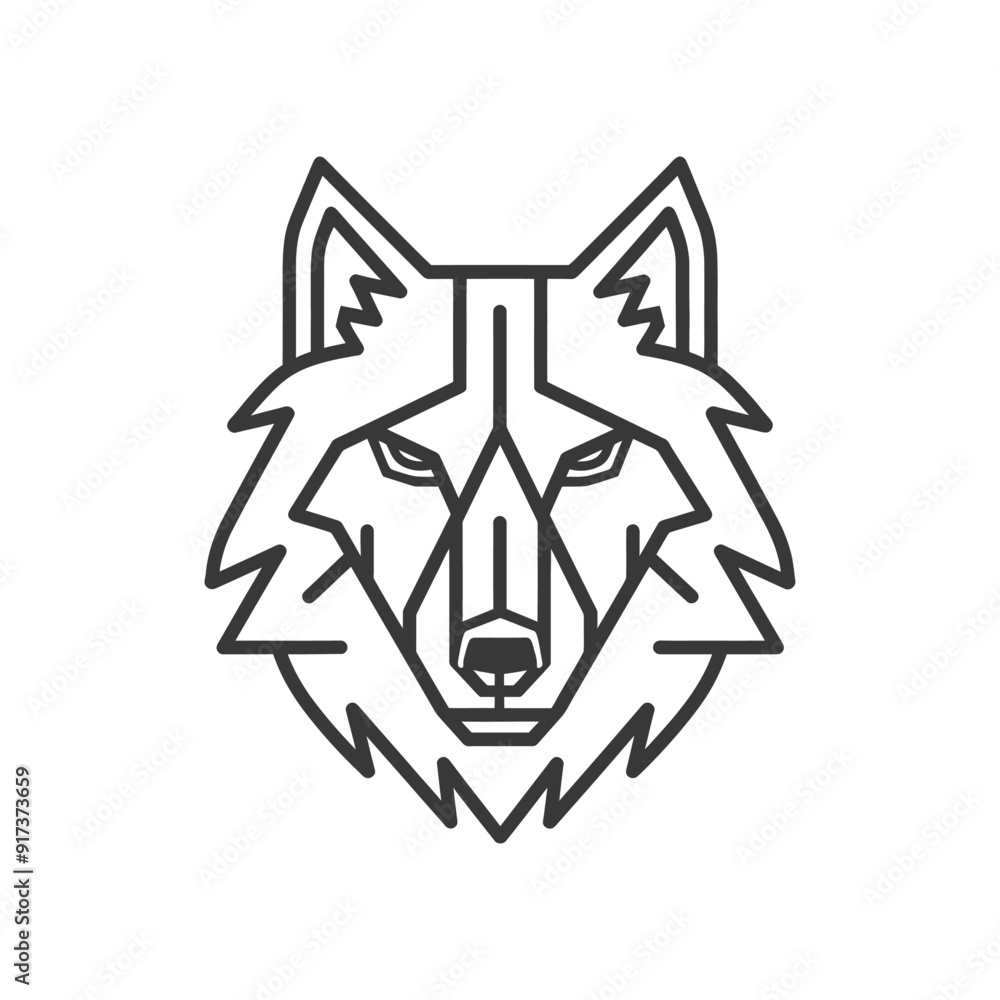 Geometric Line Art Wolf Head Illustration Geometric Line Art Wolf Head Illustration