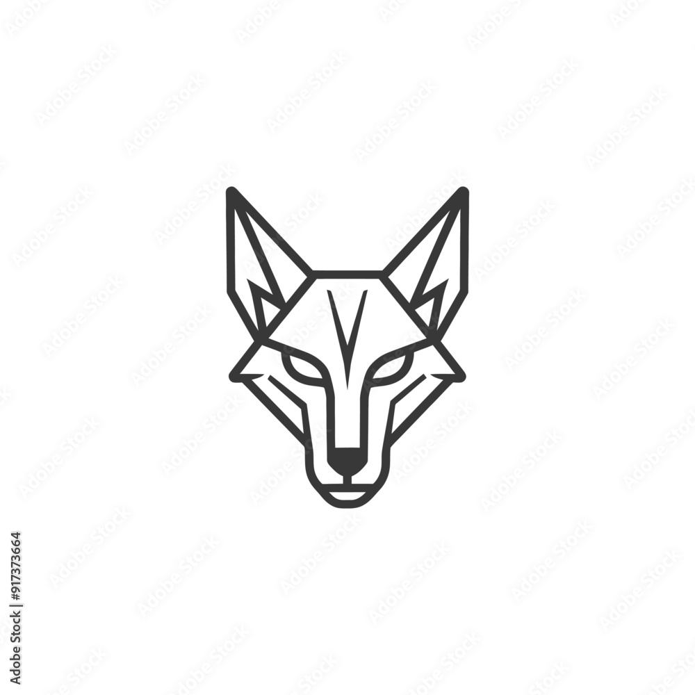 Fototapeta premium Geometric Line Art Wolf Head Illustration