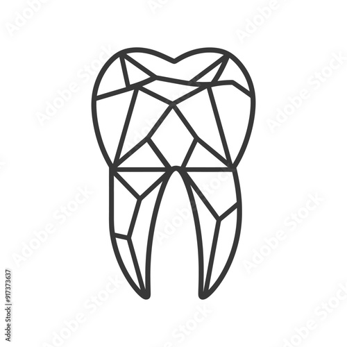 Geometric Line Art Representation of a Tooth