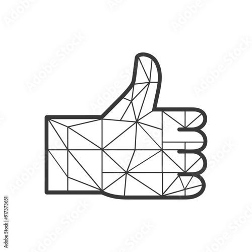 Geometric Line Art Thumbs Up Hand Gesture