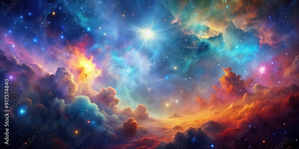 Colorful nebula with stars and cloud shape, nebula, colorful, stars, cloud, space, galaxy, astronomy, celestial, cosmic Colorful nebula with stars and cloud shape, nebula, colorful, stars, cloud, space, galaxy, astronomy, celestial, cosmic