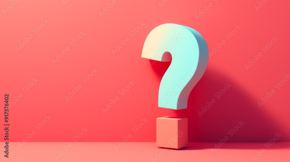 Minimalist 3D question Mark on Soft Red Background with Large Empty Space for Text
Minimalist 3D question Mark on Soft Red Background with Large Empty Space for Text