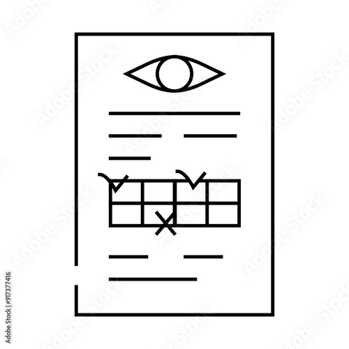 anamnesis ophthalmology line icon vector. anamnesis ophthalmology sign. isolated contour symbol black illustration