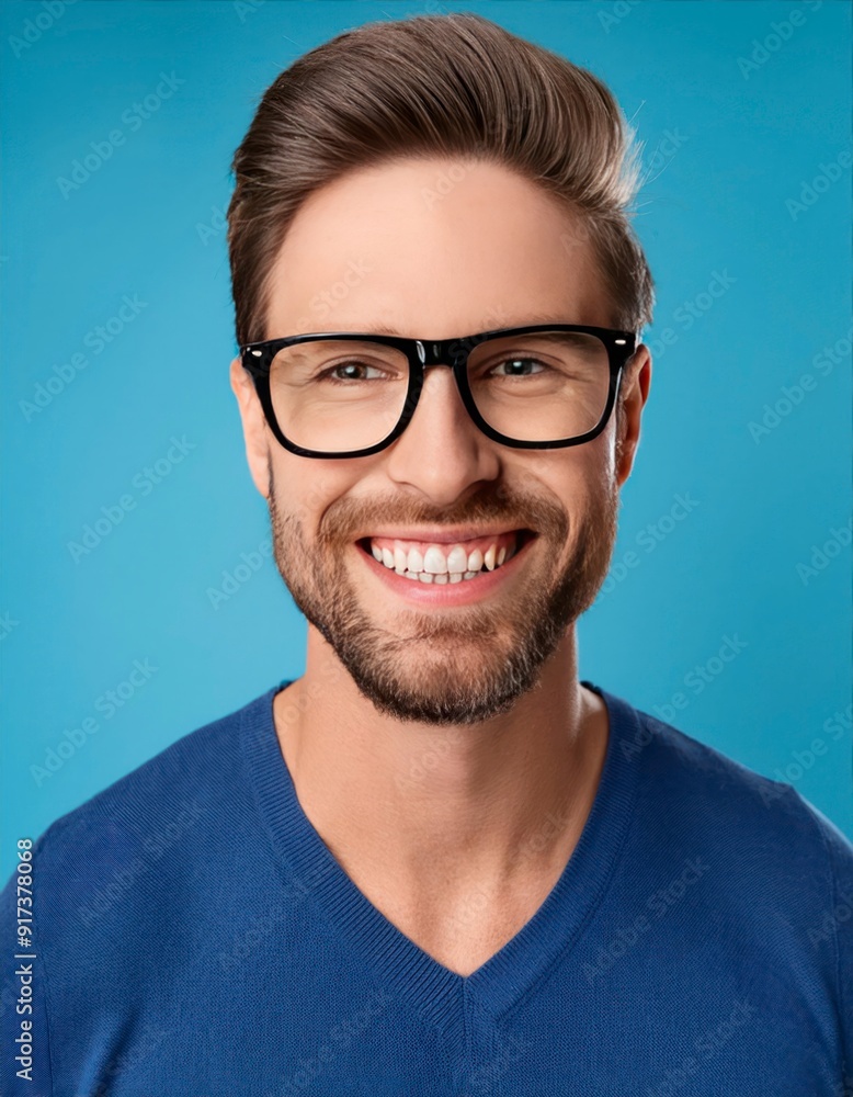 A handsome man wearing glasses in a isolated background A handsome man wearing glasses in a isolated background