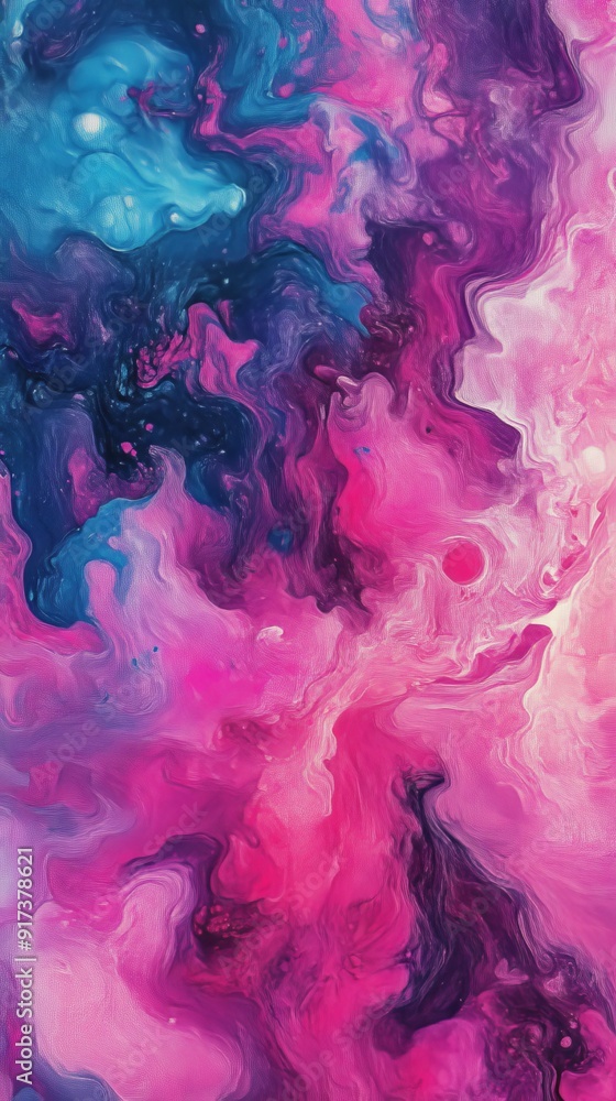 Abstract colorful fluid art with vibrant pink Abstract colorful fluid art with vibrant pink