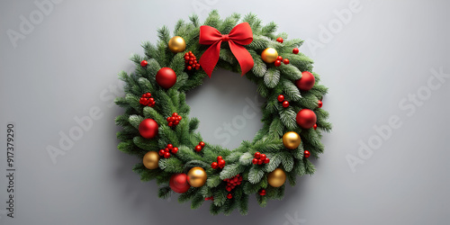 Wallpaper Mural Christmas banner with Christmas wreath Torontodigital.ca