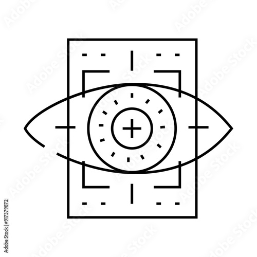 eye with mesh ophthalmology line icon vector. eye with mesh ophthalmology sign. isolated contour symbol black illustration
