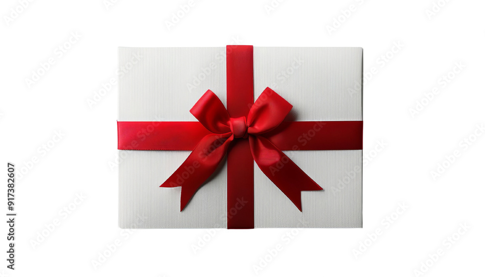 Elegant white gift box with a vibrant red ribbon, perfect for celebrations and special occasions. Elegant white gift box with a vibrant red ribbon, perfect for celebrations and special occasions.