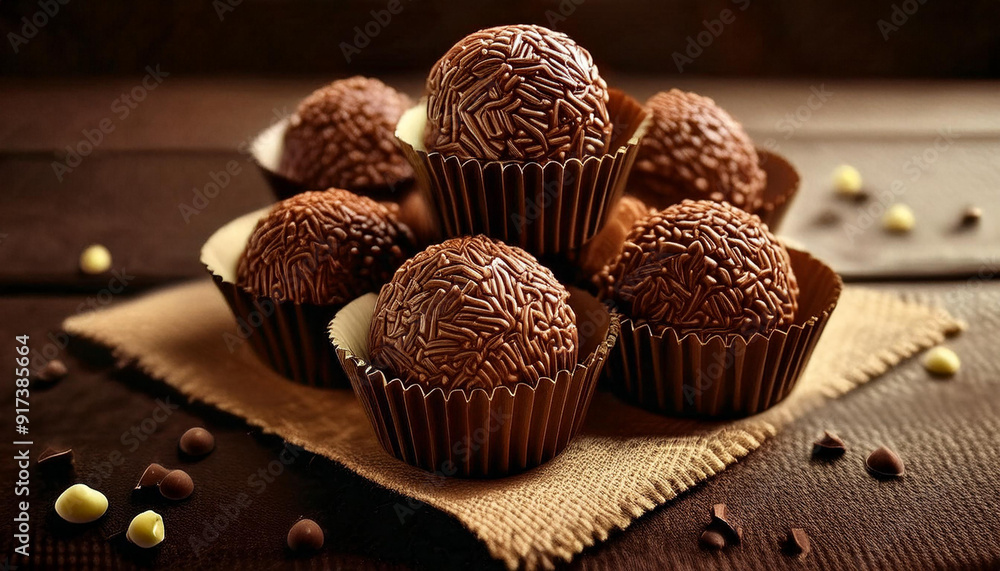 BIGADEIRO: DOCE BRASILEIRO FEITO COM LEITE CONDENÇADO E CHOCOLATE BIGADEIRO: DOCE BRASILEIRO FEITO COM LEITE CONDENÇADO E CHOCOLATE