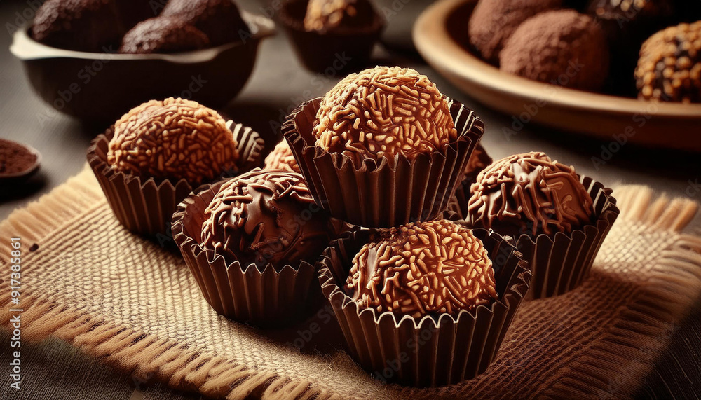 BIGADEIRO: DOCE BRASILEIRO FEITO COM LEITE CONDENÇADO E CHOCOLATE BIGADEIRO: DOCE BRASILEIRO FEITO COM LEITE CONDENÇADO E CHOCOLATE