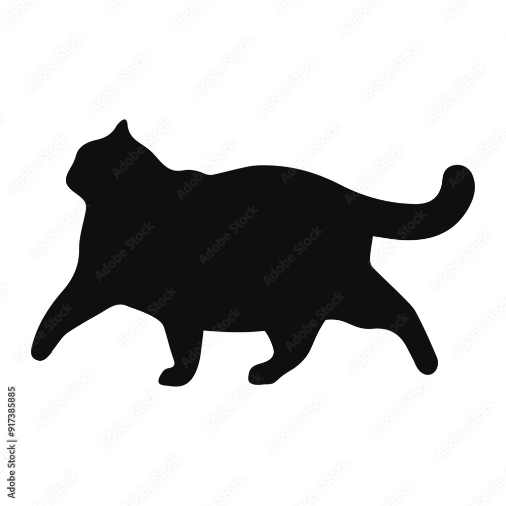 fat Cat black silhouette. Vector 3 fat Cat black silhouette. Vector 3