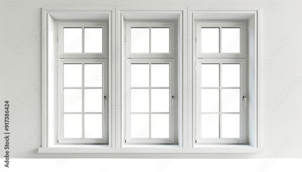 Bright and modern white windows arranged in a row, perfect for adding light and style to any interior space. Bright and modern white windows arranged in a row, perfect for adding light and style to any interior space.