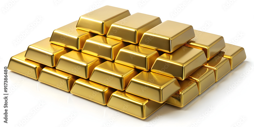 A stack of gold bars A stack of gold bars