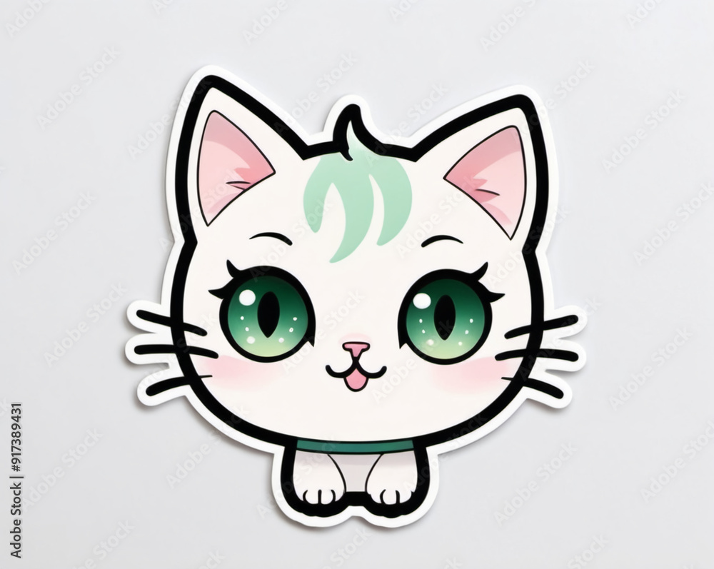 Cute cat eyes sticker, funny, AI generative Cute cat eyes sticker, funny, AI generative