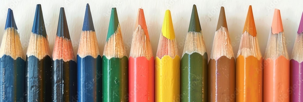 Color pencils standing upright Color pencils standing upright