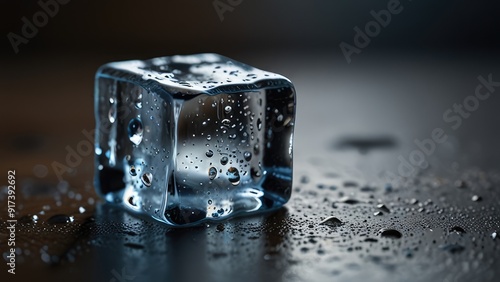 ice cubes on black background